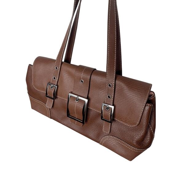 Y2K Maxx New York Brown Buckle Shoulder Bag | Early 2000s Vibe - Picture 1 of 6